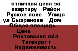 отличная цена за 1 квартиру › Район ­ Руское поле › Улица ­ ул Сызранова › Дом ­ 22 › Общая площадь ­ 40 › Цена ­ 1 300 000 - Ростовская обл., Таганрог г. Недвижимость » Квартиры продажа   . Ростовская обл.